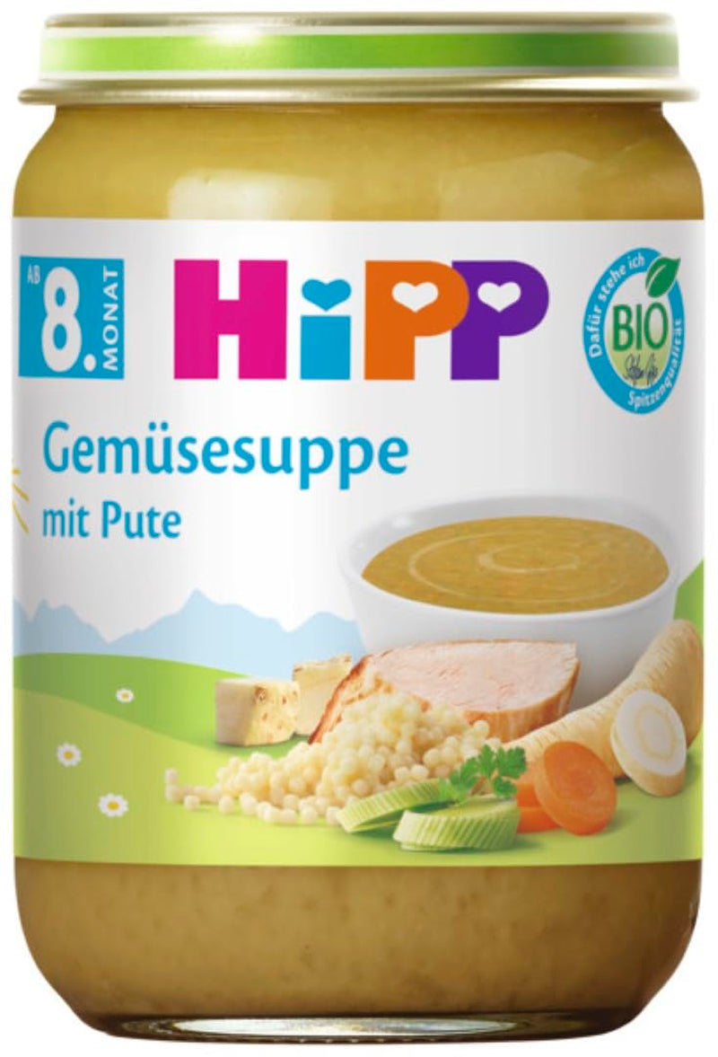 Hipp bioleves 8 hónapos kortól Zöldségleves pulykával, 190G, 6 csomag (6X190G) Anya és Gyermek Naty Shop Alapbeállítás