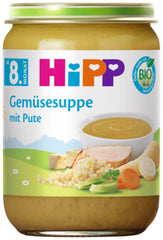 HiPP Bio pulyka zöldségleves (6 x 190g), 8 hónapos kortól, hozzáadott só nélkül, Omega-3-mal, a legjobb bio minőség
