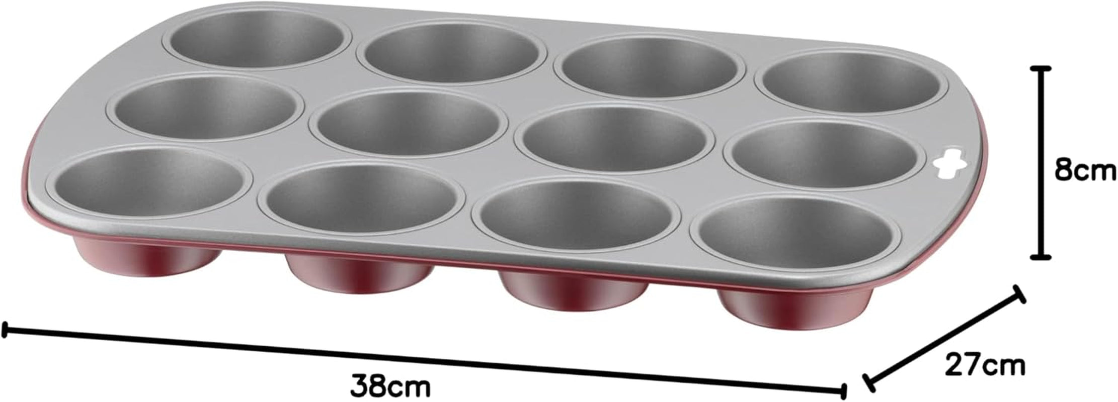 Eredeti Kaiser Classic plus Muffinform Für 12 Muffin, Muffinform Blech 38X27 Cm, Antihaftbeschichte, Standardgröße, Cupcake Formen, Muffin Backform, Rot Formák és tepsi Naty Shop
