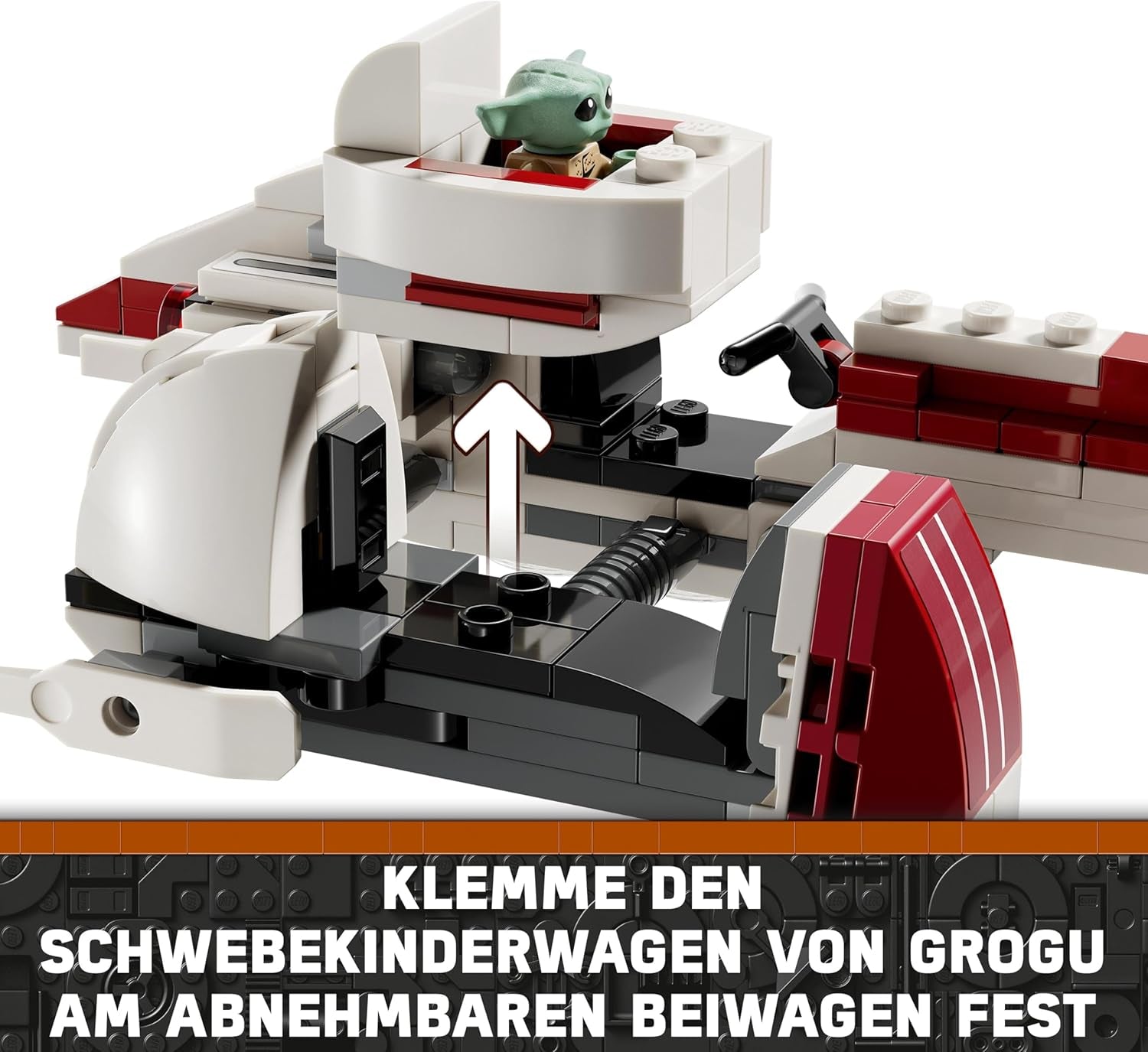 LEGO Star Wars Escape a BARC Speederrel, a Mandalorian szett, játékkerékpár oldalkocsival, Kelleran Beq és Grogu figurákkal, ajándék fiúknak és lányoknak 8 éves kortól 75378 Építőkészletek Beuche den LEGO-Store