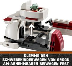 LEGO Star Wars Escape a BARC Speederrel, a Mandalorian szett, játékkerékpár oldalkocsival, Kelleran Beq és Grogu figurákkal, ajándék fiúknak és lányoknak 8 éves kortól 75378 Építőkészletek Beuche den LEGO-Store