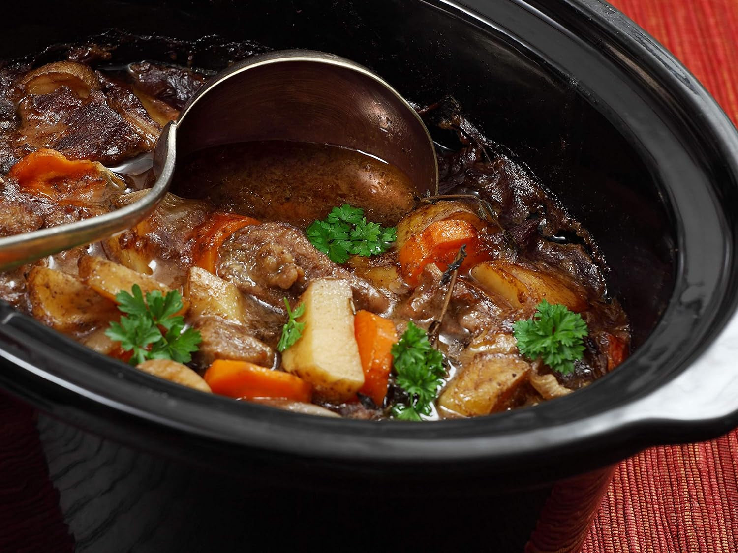 Beper BC.510 Slow Cooker, 280 W, 4,5 liter, kerámia üveg, fekete és acél lassú tűzhely Naty Shop