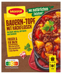 MAGGI Fix für Bauern-Topf mit Minkfleisch, Würzmischung, mit natürliche Ingredient*, für 2 Portionen, 1er Pack (1 x 39g )