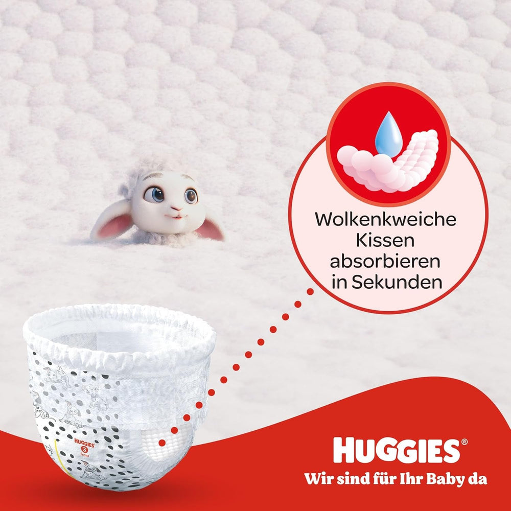 Pantaloni Huggies Little Movers Disney, mărimea 5, 104 bucăți (2x52), cutie lunară