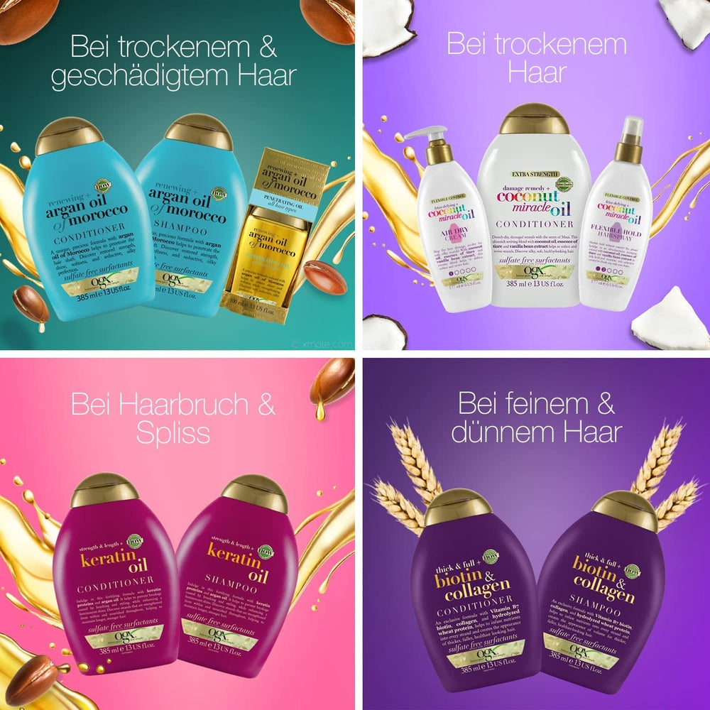 OGX Coconut Miracle Oil Conditioner, Hidratáló kondicionáló hajápoláshoz kókuszolajjal, 385 ml OGX Hair Care