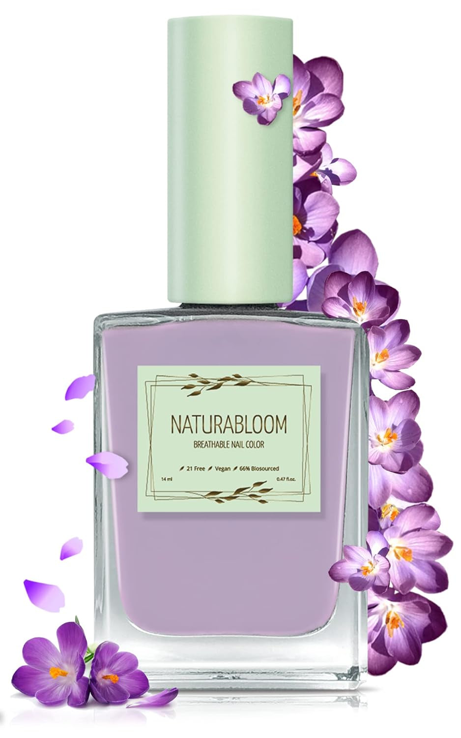 Gyorsan száradó bézs körömlakk (Moon Dust) - természetes körömlakk vegán formulával - légáteresztő, fenntartható és hosszan tartó, 14 ml