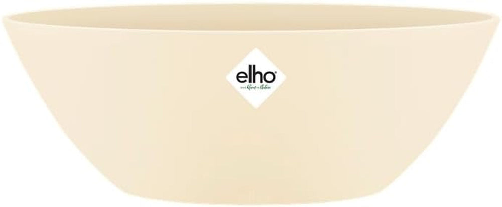 elho Brussels Oval 36 - Ghiveci de flori de interior - Ø 36,0 x Î 13,1 cm - Alb/Alb