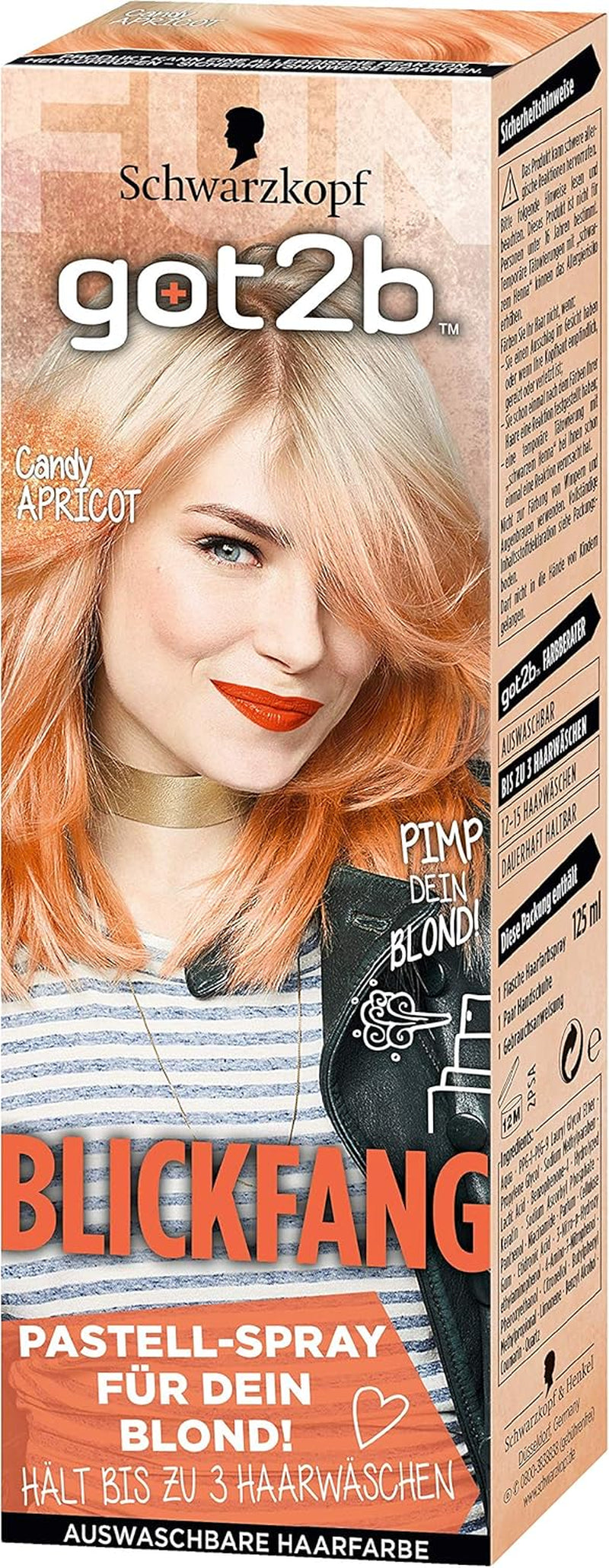 Got2B Vopsea de păr pentru ochi, Ps3 Candy Apricot, 3Pack (3 X 125 Ml) , Ml (3Pack) Vopsea pentru par Naty Shop Titlu implicit