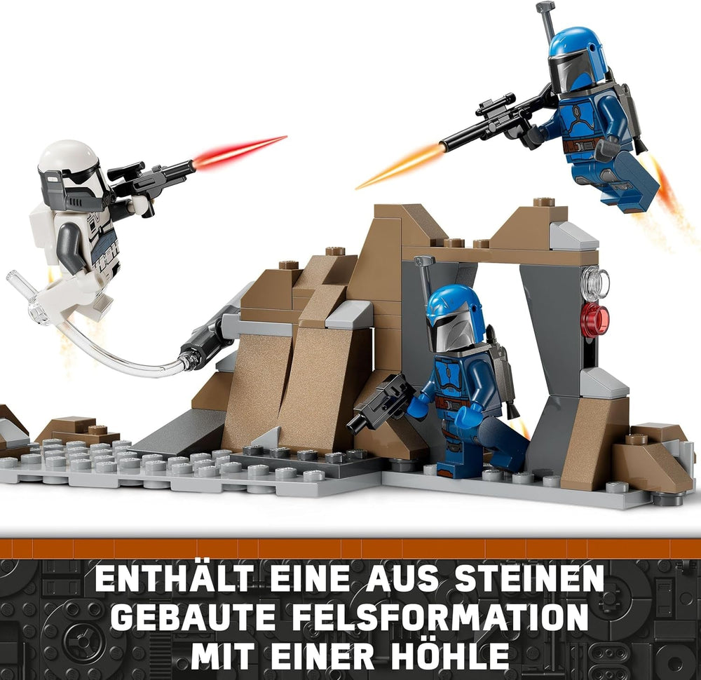 LEGO Star Wars: Mandalorian Ambush a Mandalore csatacsomagon, kalandépítő játék gyerekeknek, gyűjthető akciókészlet, ajándékötlet fiúknak és lányoknak 75373 építőkészletek Besuche den LEGO-Store