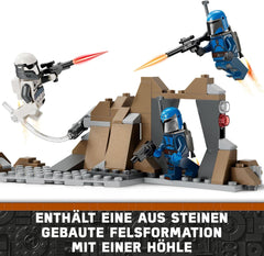 LEGO Star Wars: Mandalorian Ambush a Mandalore csatacsomagon, kalandépítő játék gyerekeknek, gyűjthető akciókészlet, ajándékötlet fiúknak és lányoknak 75373 építőkészletek Besuche den LEGO-Store