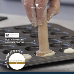 Masterclass mini torta serpenyő 24 lyuk 1 mm vastag, tartós szénacél 35x27 cm szürke Naty Shop