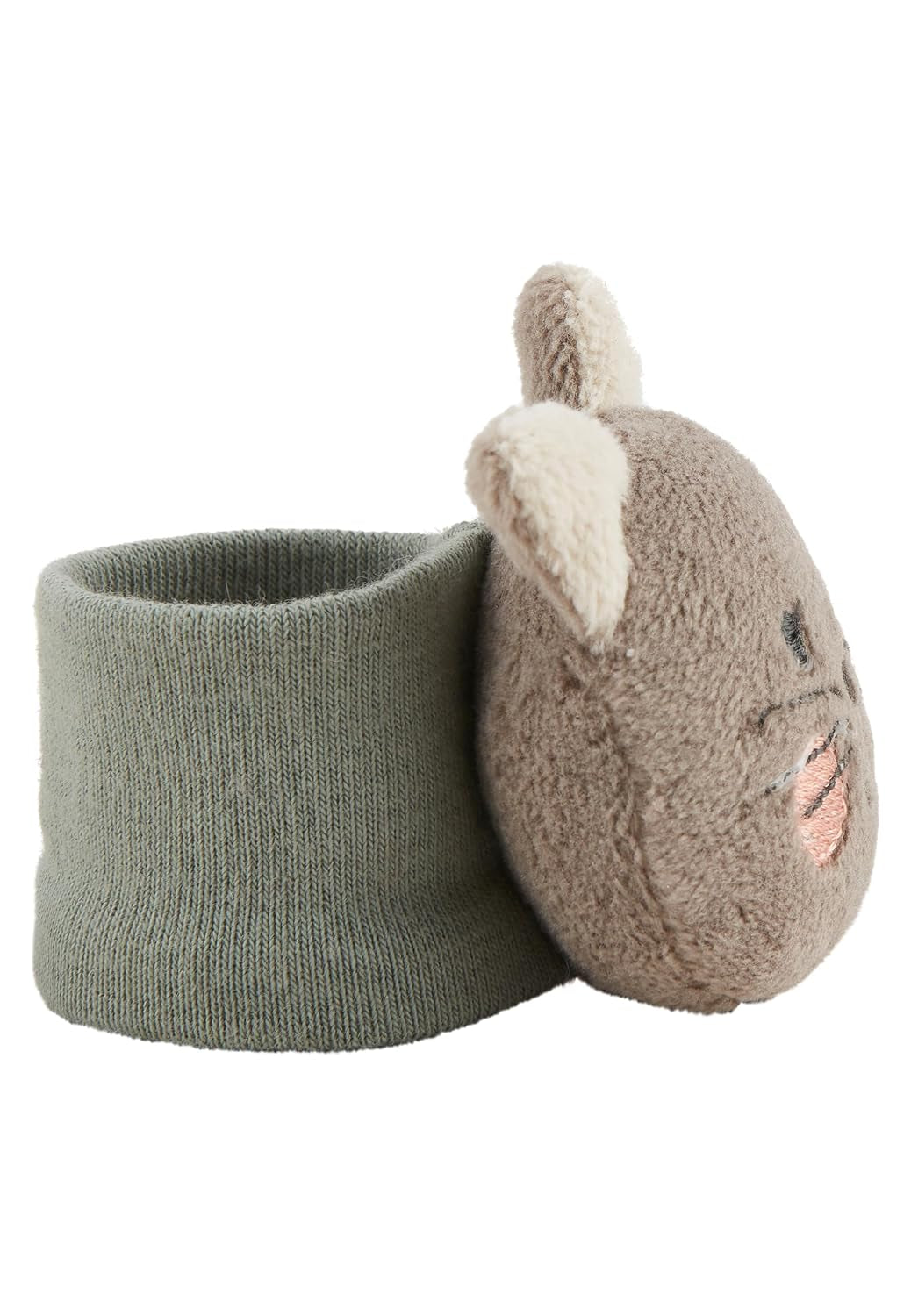 Sterntaler braț zornăitor pisică Lilly - zornăitor pentru copii din țesătură moale - zornăitor pentru încheietura mâinii cu bandă elastică - jucărie pentru copii pentru joacă, îmbrățișare și zornăit, gri Jucarii Bebe Naty Shop