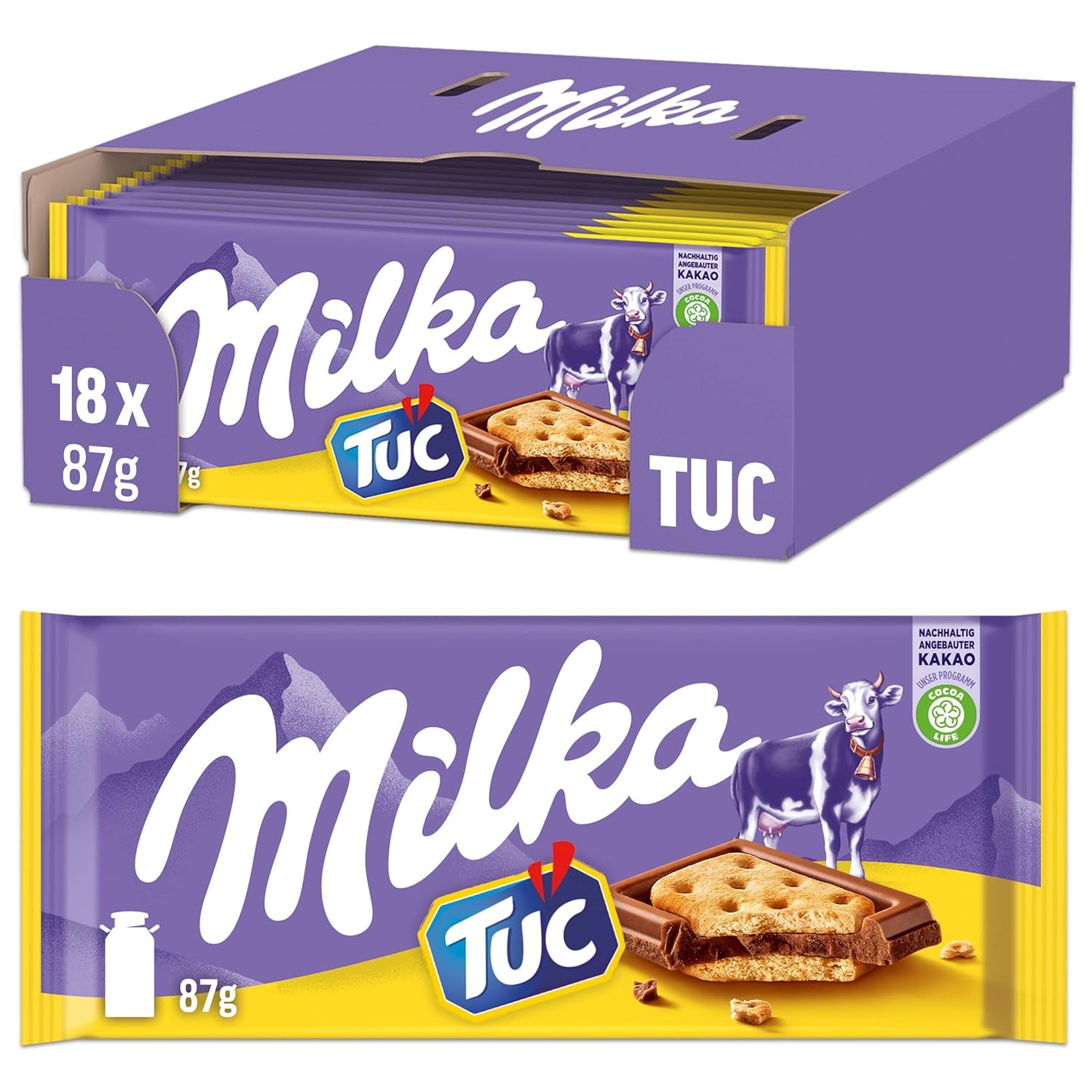 Milka Cow Spots – alpesi tejcsokoládé fehér csokoládéval tehénfoltos kivitelben – 24 x 90g