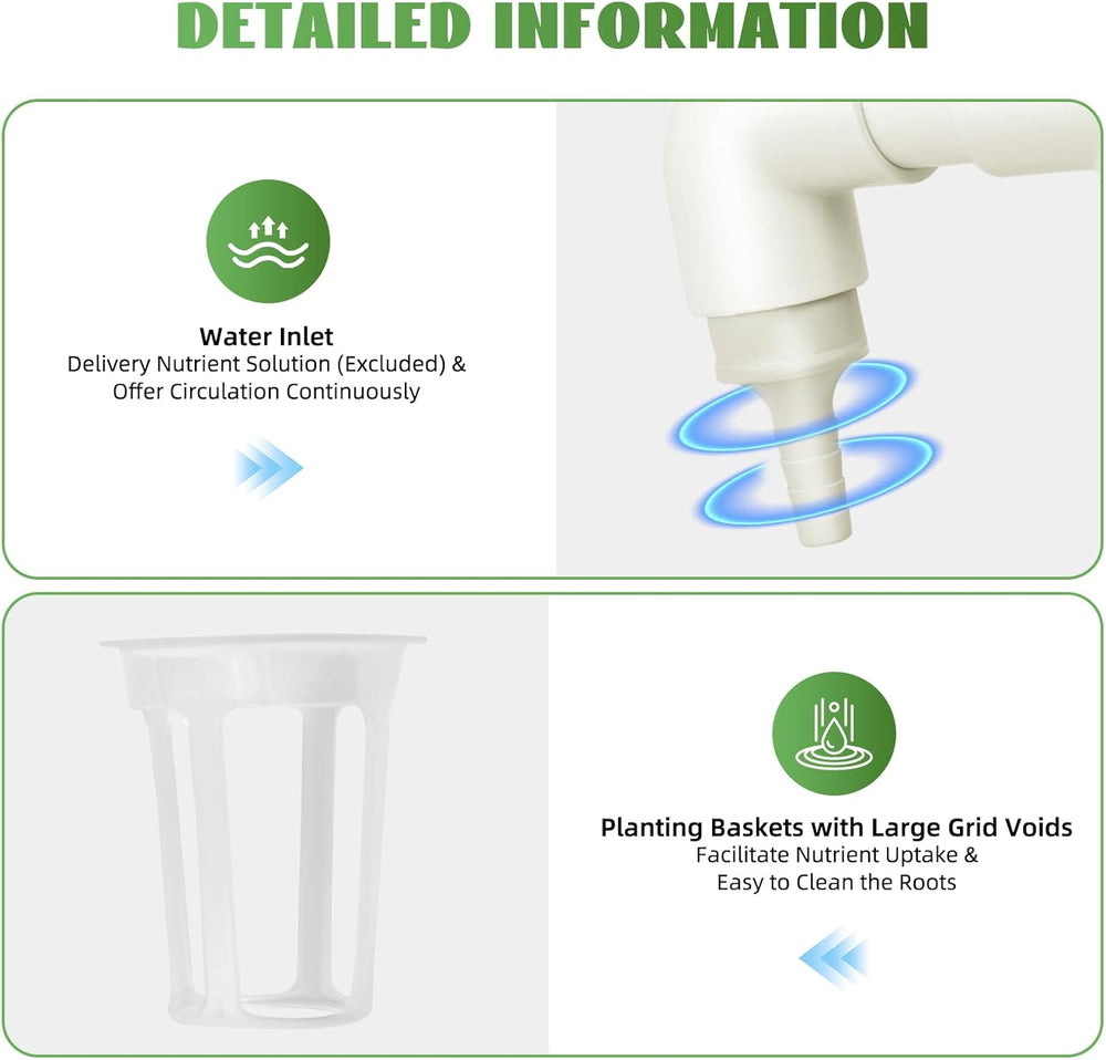 Hidroponikus rendszer, torony hidroponikus termesztőkészlet, 4 szintes ültetőállvány 36 ültetőlyukkal, talajmentes növénytermesztő rendszerek kertekhez, irodákhoz és egyéb bel- és kültéri helyekhez