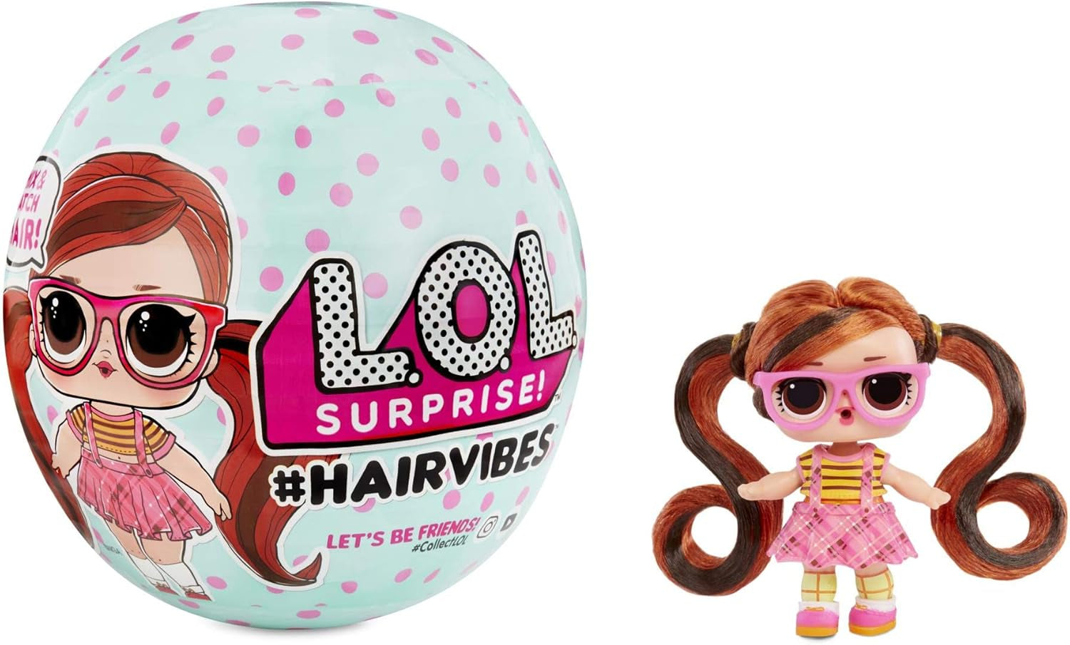 Păpuși de colecție LOL Surprise pentru fete - Cu 15 surprize și coafuri diferite - #Hairvibes Dolls
