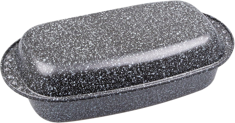 C|H|G Brotback- Und Bratenform Mit Deckel "Granito", Skandia Xtreme Plus: 4-Fach Antihaftbeschichtung in Granitoptik, 37 X 20 X 7 cm, Made in Germany Formák és tálcák sütéshez Naty Shop