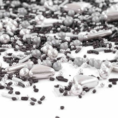 Streusel Glück Black Beauty, Mix Sprinkles Ezüst - Fekete, 90 grammos Sprinkles Naty Shop