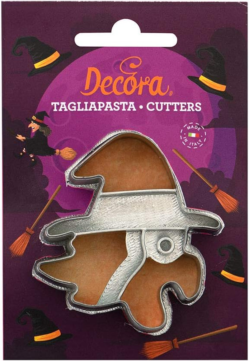 0255093 Formă de biscuiți din plastic Vrăjitoare Befana 8 x 2,2 cm, Gri