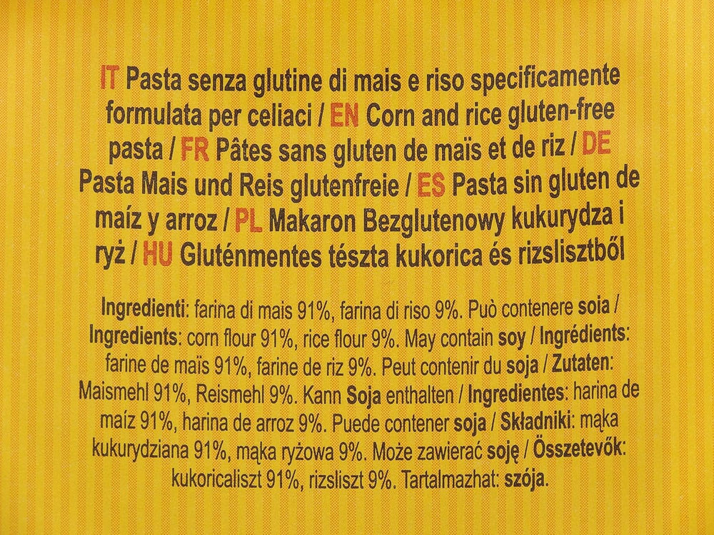 Gluténmentes penne tészta kukoricával és rizzsel, 400g
