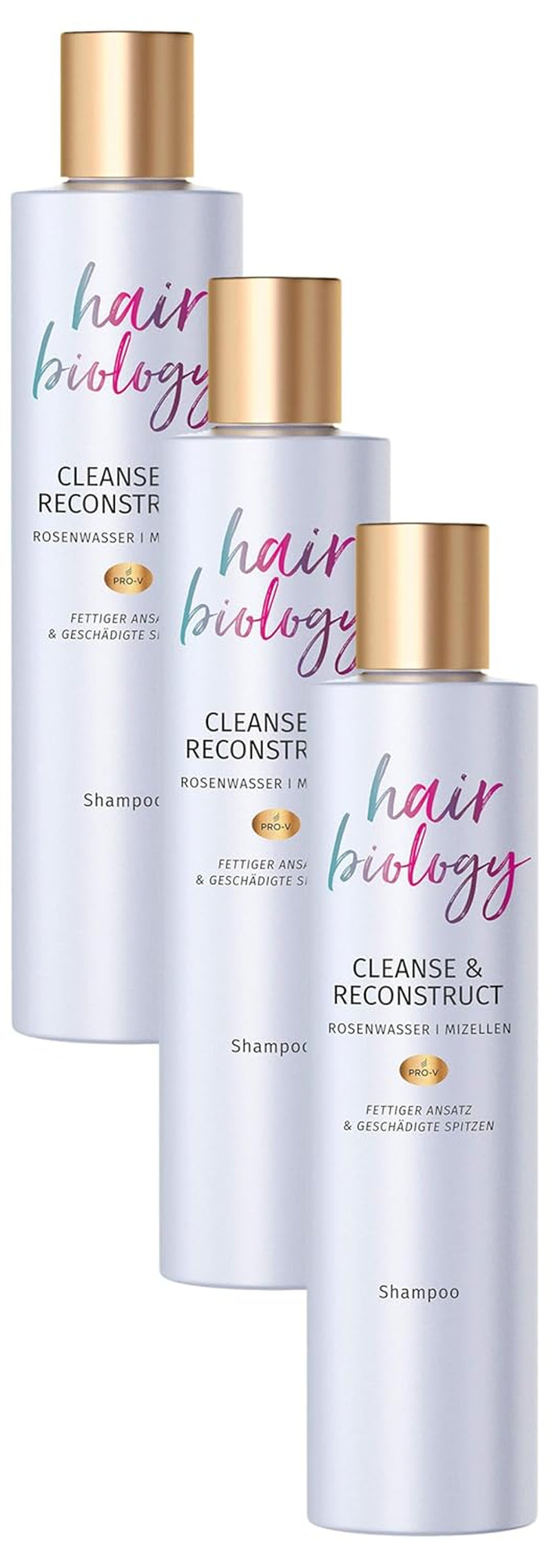 Hair Biology Cleanse & Reconstruct sampon, zsíros gyökerekre és sérült hajvégekre, 250 ml zuhany és fürdő Naty Shop 3 x 250 ml sampon