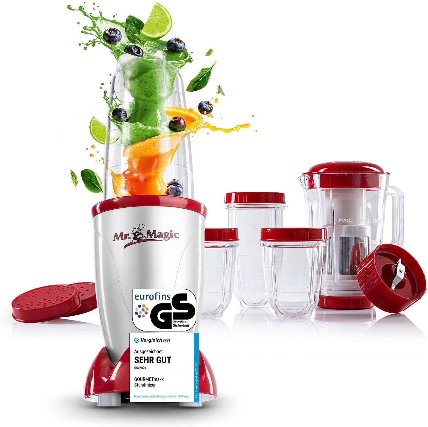 Gourmetmaxx Mr Magic Blender, Smoothie Maker Xxl Naty Shop kiegészítő csomaggal