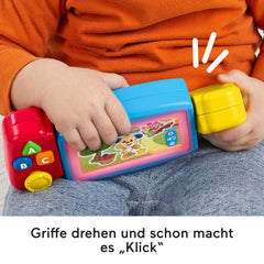FISHER-PRICE consolă de joacă distractivă pentru învățare - jucărie pentru copii cu lumini, sunete și cântece de învățare, jucărie pentru abilități motorii fine, învățarea numerelor, culorilor și formelor, vorbește germană, de la 9 luni/ 1 an, HNL53 Jucarii Bebe Naty Shop