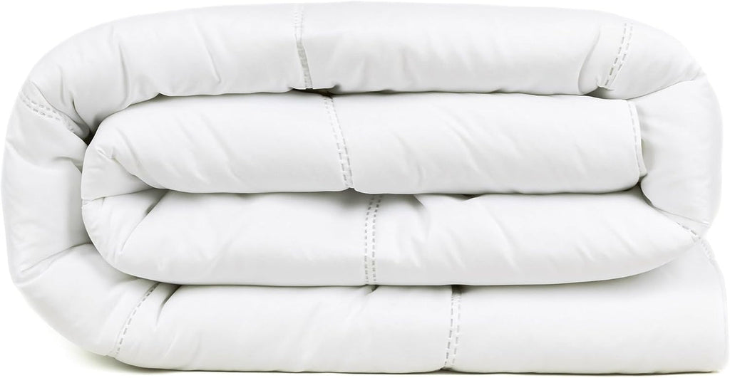 Plapuma TRAMAS+ 200 Gr/M² pentru paturi din fibre goale siliconizate - 150X220 Cm - Certificată Oeko Tex - Albă, moale, caldă, minimalistă - Pat 90 Cm Plapumi si pilote Naty Shop 180X220 Cm