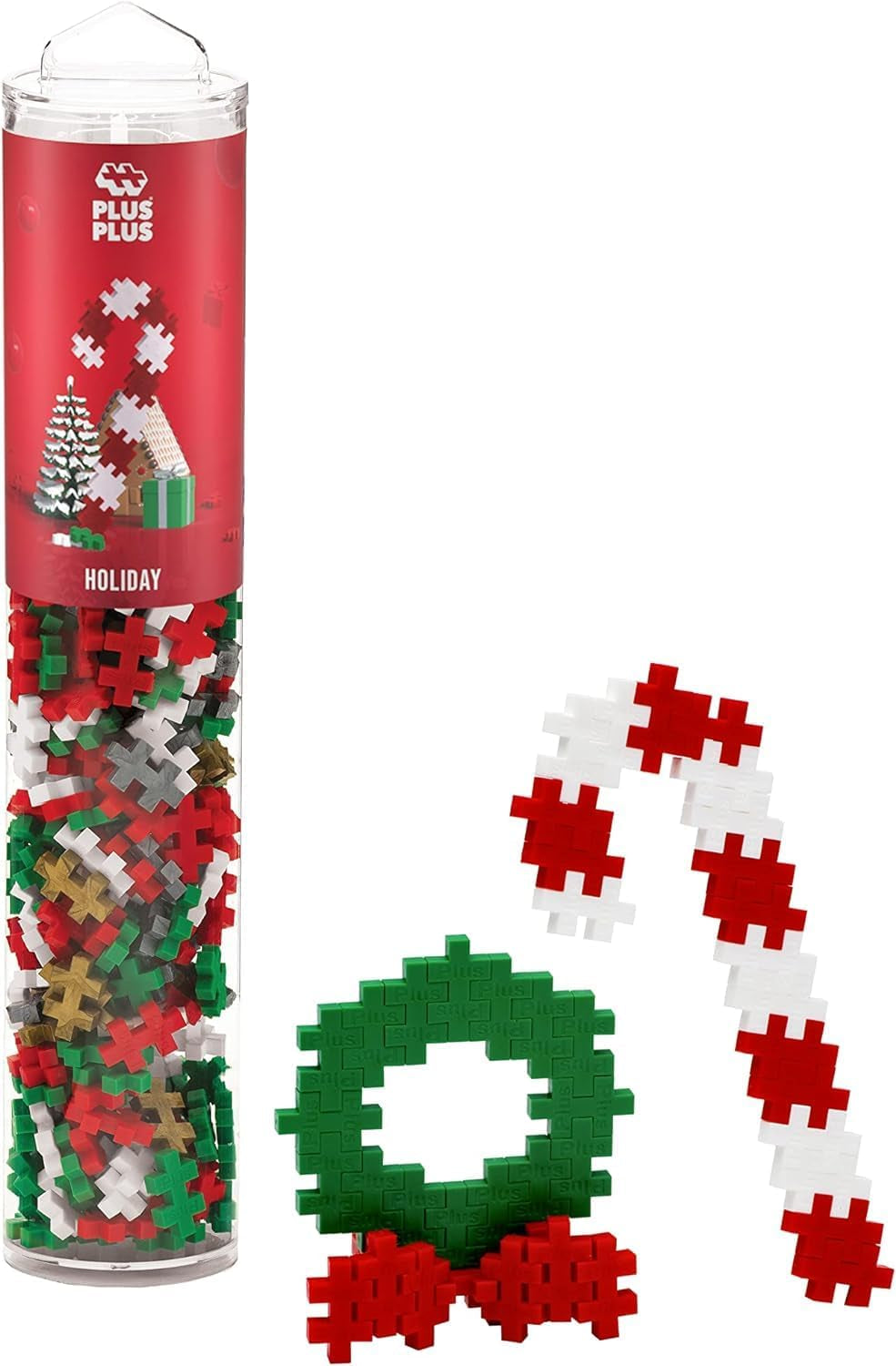 Plus-Plus 9604262 Geniales Konstruktionsspielzeug, Regenbogen, Kreativ-Bausteine Tube, 240 Teile