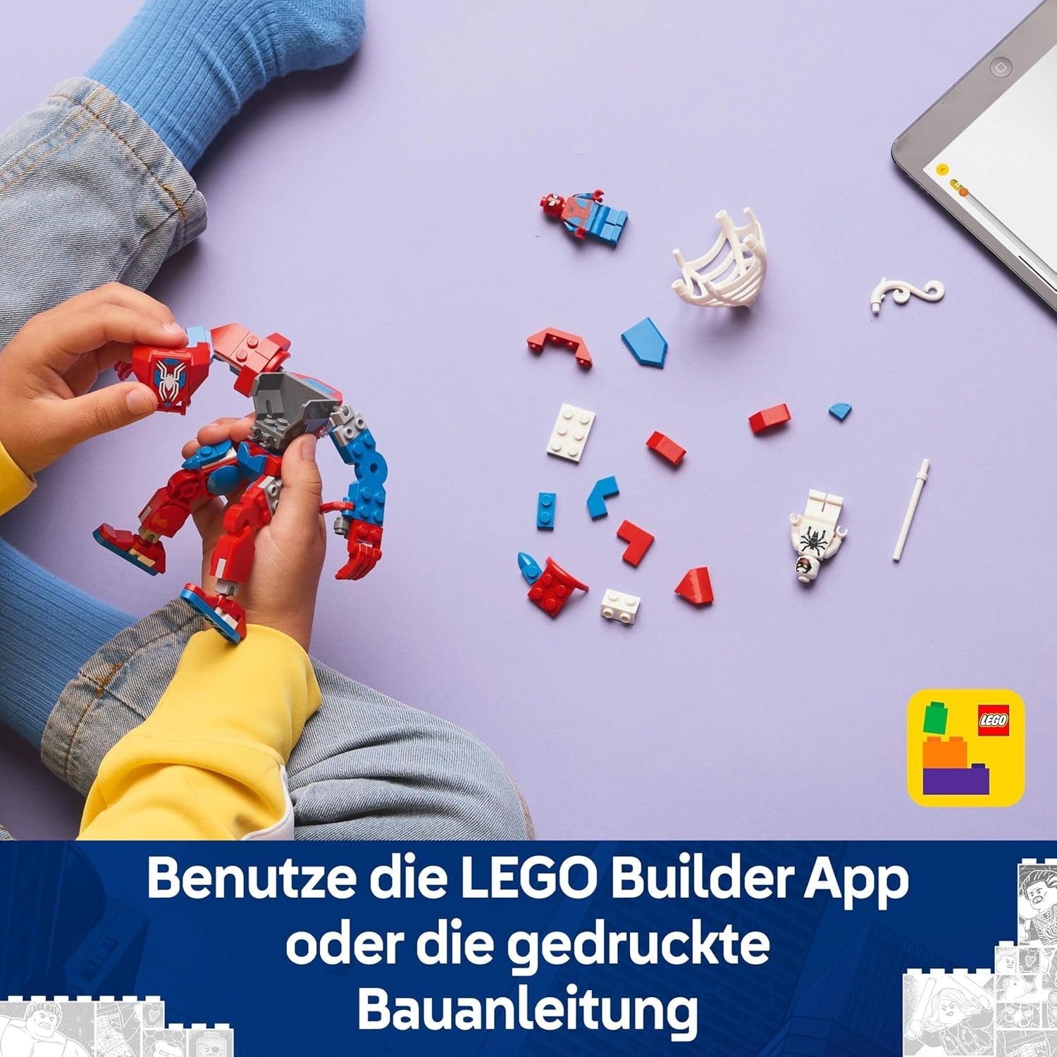 LEGO | Marvel Spider-Man Mech vs. Anti-Venom - Super Hero Figure Building Toy with 2 Minifigures for Imaginative Role Play - Gift for 6 Plus Year Old Boys and Girls 76308