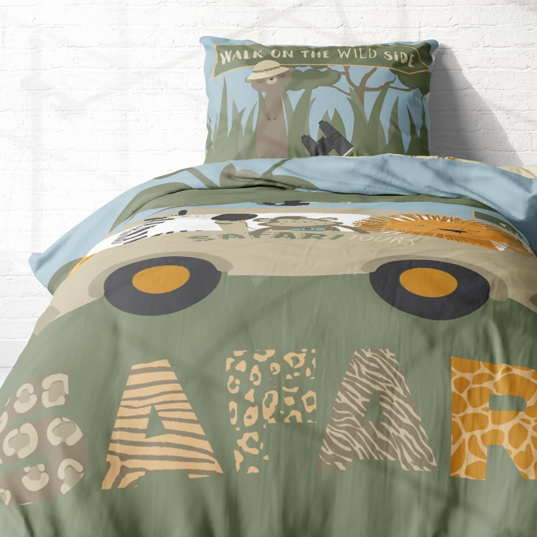 Gyermek ágyneműgarnitúra, állatok, 100% pamut cipzárral Ágynemű - gyermek Naty Shop