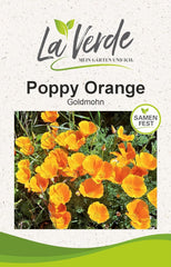 La Verde A KERTEM ÉS ÉN. Kaliforniai mák 'Poppy Orange' kb. 250 növény, kaliforniai mák, hosszan virágzó magvak, nem GMO