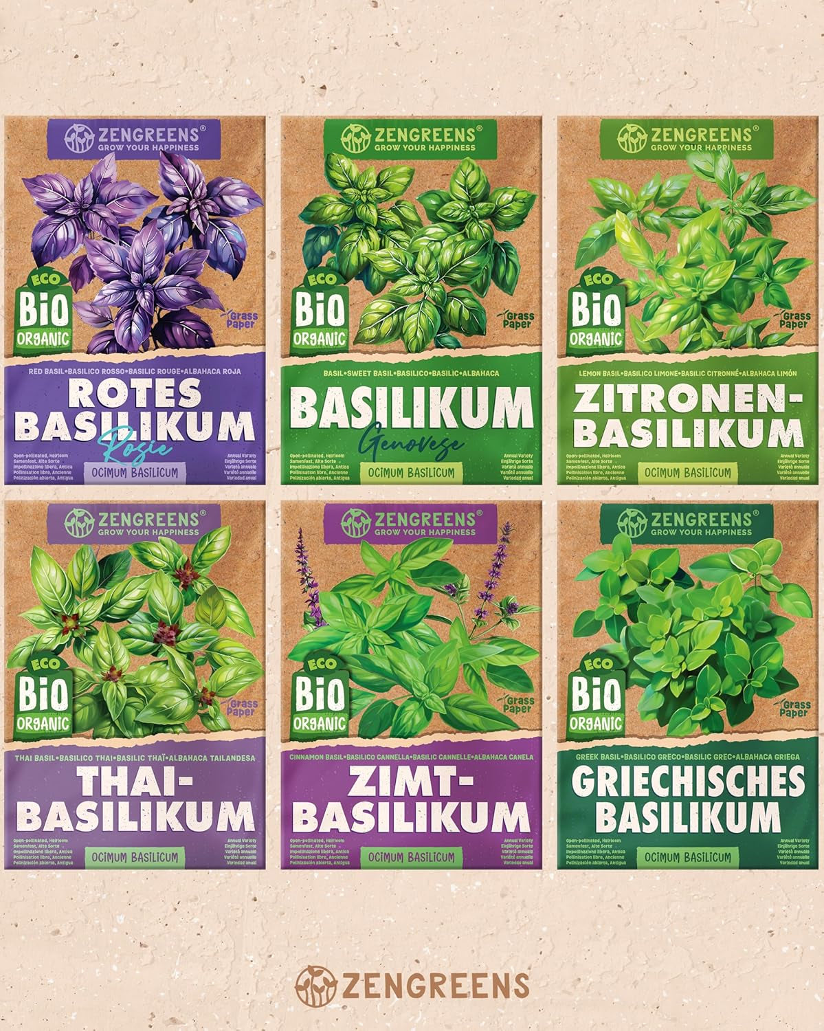 Bio bazsalikommagok 6-6 db-os készletben a könnyű termesztéshez kertben, erkélyen vagy emelt ágyásban - Vetőmagok - Palánták