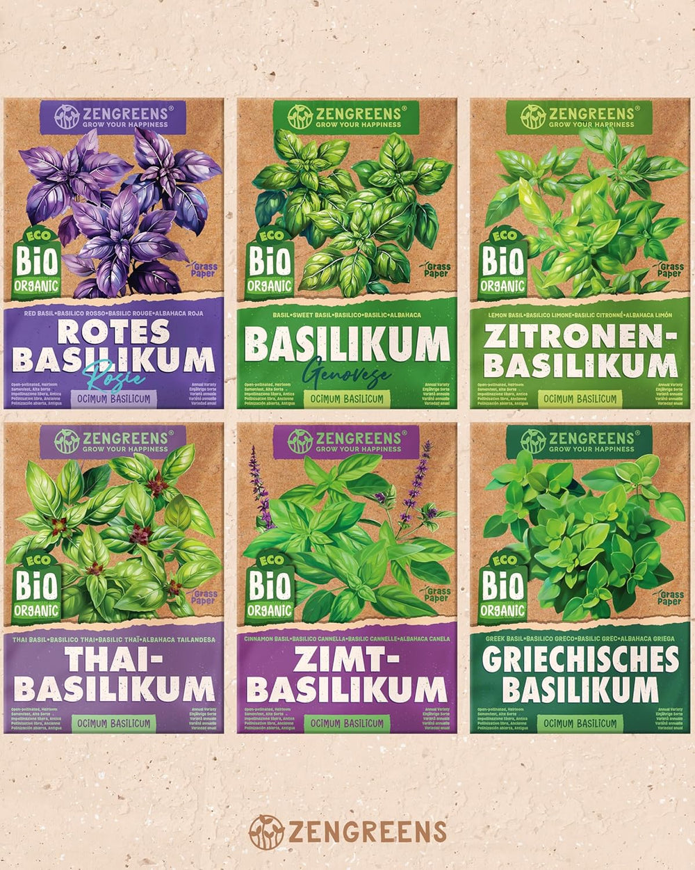 Bio bazsalikommagok 6-6 db-os készletben a könnyű termesztéshez kertben, erkélyen vagy emelt ágyásban - Vetőmagok - Palánták