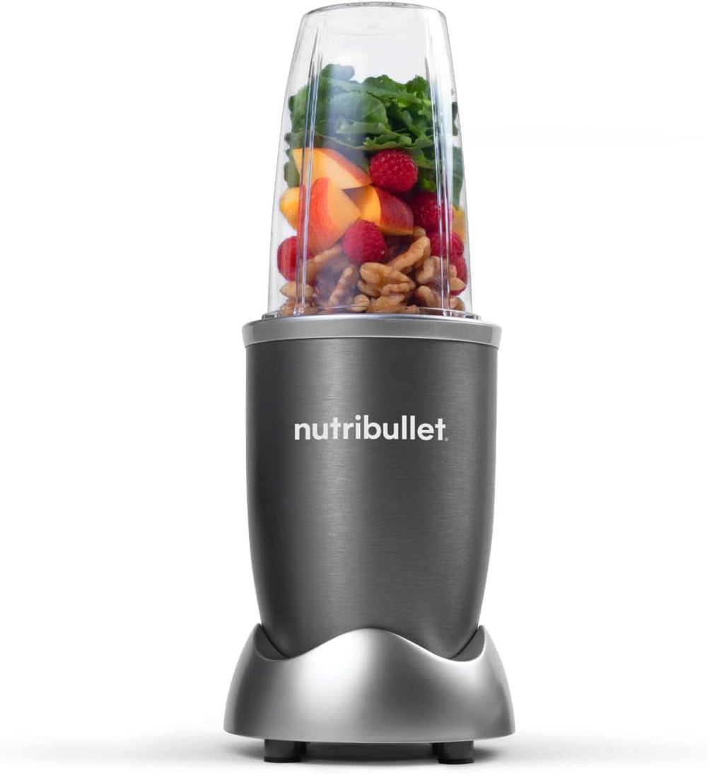 Nutribullet Original, Elektrischer Mixer, Zerkleinerer, Smoothiemixer, Smoothie Maker, 600 W Leistung, Einfach Und Schnell in Der Anwendung, Kompakt, Leicht Zu Reinigen, NB603DG Kitchen Naty Shop Dunkelgrau Basispaket