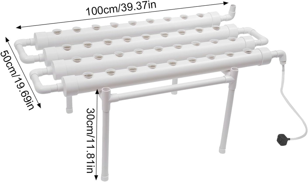 3 rétegű hidroponikus termesztőkészlet 108 ültetési hely Hidroponikus talajmentes növénytermesztő rendszerek Hidroponikus növénytermesztő rendszer csövekben zöldségekhez (egyrétegű, 36 lyukkal)