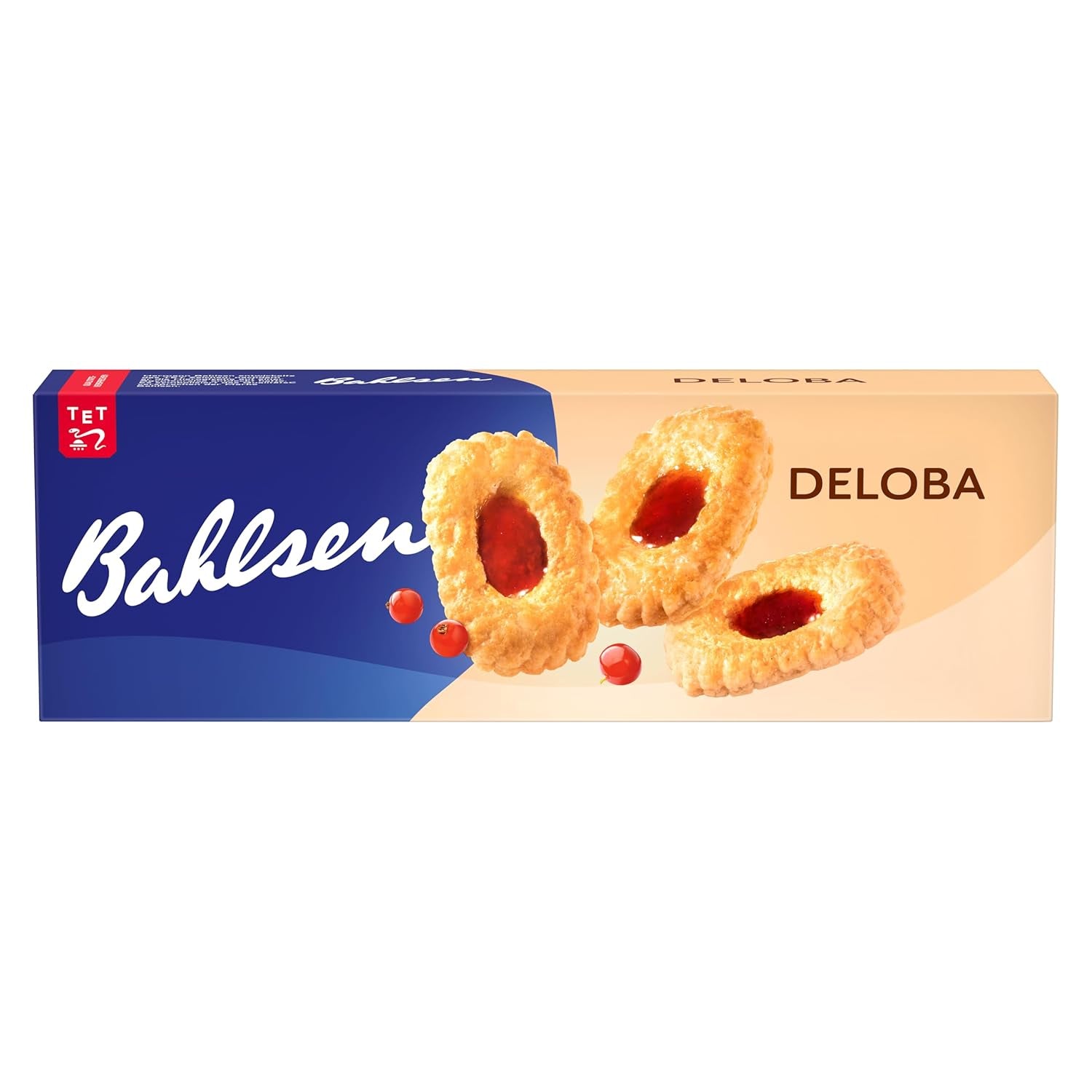 Bahlsen Deloba - 1 Pachet - Foietaj cu Umplutură de Coacăze Negre și Cireșe (1 x 100g)