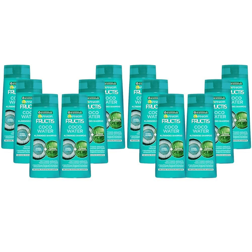 Garnier, sampon impotriva parului uleios, cu apa de cocos Duș și baie Naty Shop 12 x 250 ml