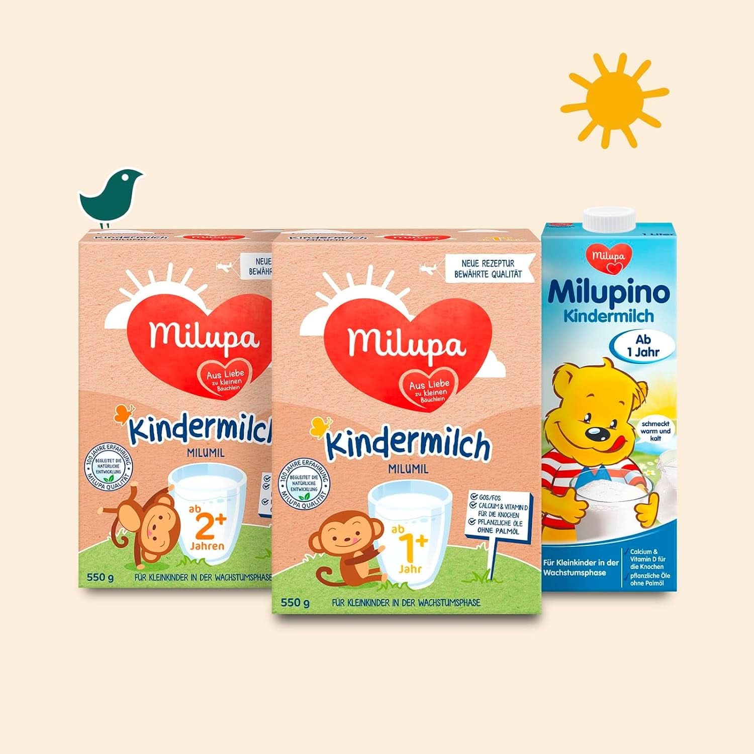 Milupa tej gyerekeknek Milumil 1 plus - 1 éves kortól - növekedési fázisban lévő kisgyermekeknek - természetes fejlődést kísér - 5 x 550 g por Anya és Gyermek Naty Shop