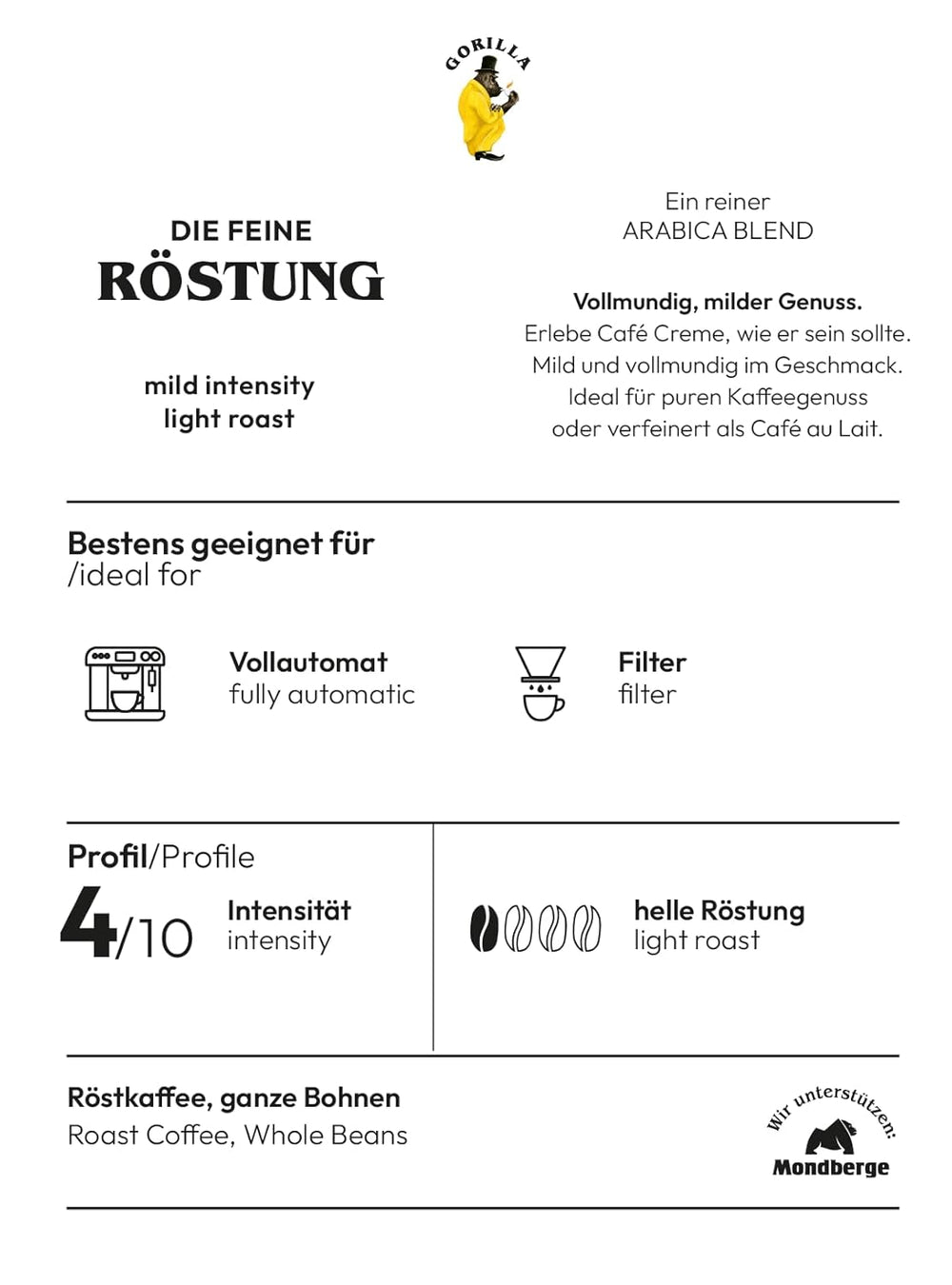 Gorilla Café Creme, 1 kg (pachet de 2)