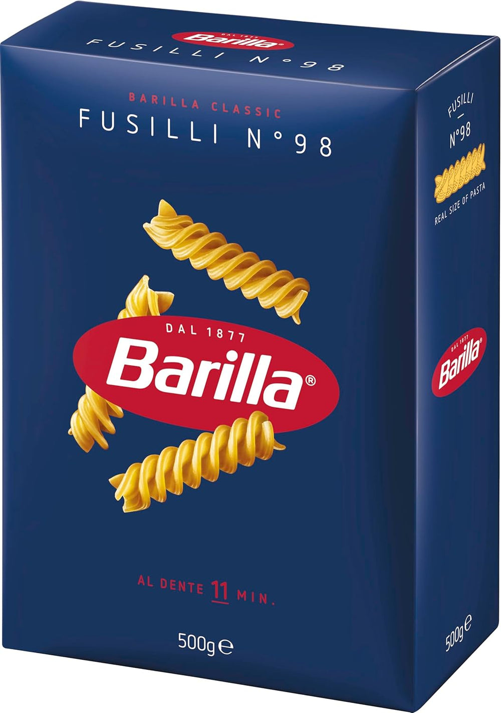 Barilla Pasta Classic Fusilli No. 98 kiváló minőségű durumbúzából, mindig al dente, Chili, Spagetti, Fusilli, Penne, Olasz, 500g