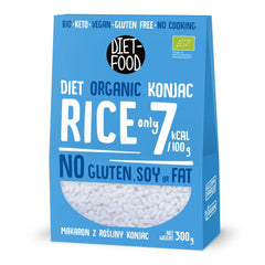 DIÉTAÉTEL Bio Shirataki Konjac Instant Rizs, Alacsony szénhidráttartalmú, Alacsony kalóriatartalmú, Vegán, Zsírmentes, Szójamentes, Gluténmentes, Ketobarát, Karcsúsító, 300 gramm
