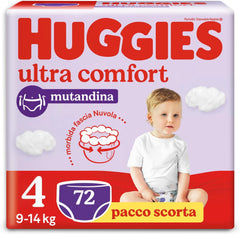 Huggies Ultra Comfort pelenkák, 4-es méret (9-14 kg), 72 db pelenka csomag