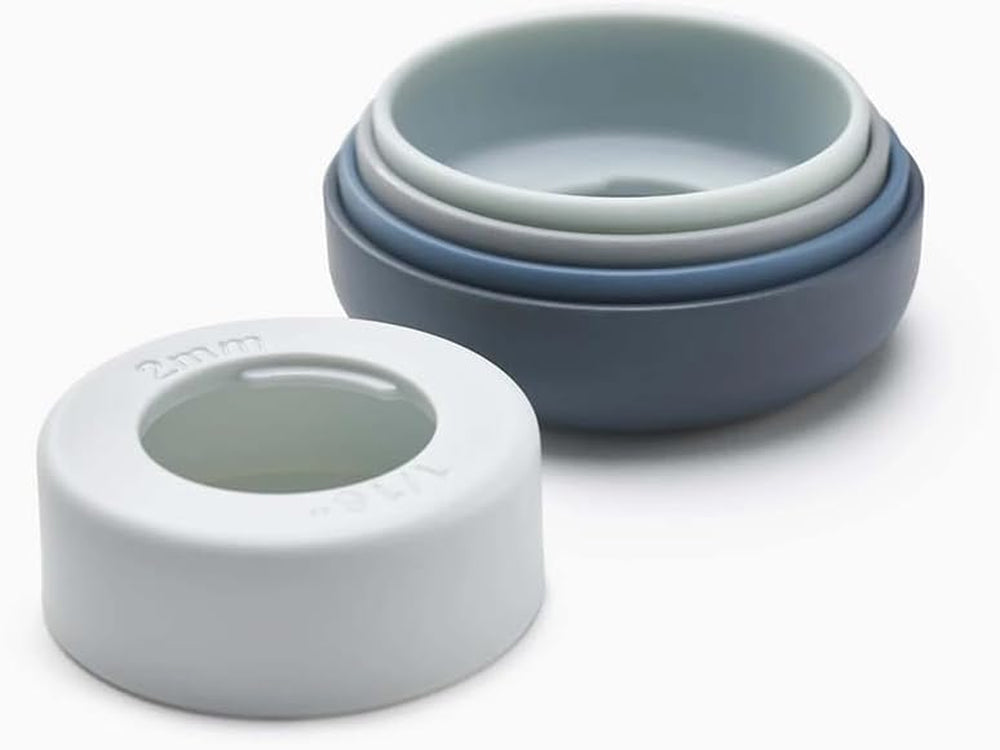 Joseph Joseph Precision Pin - Nudelholz mit einstellbarer Teigdicke, Back und Teigroller, Buchenholz, Pastelblau, Sky