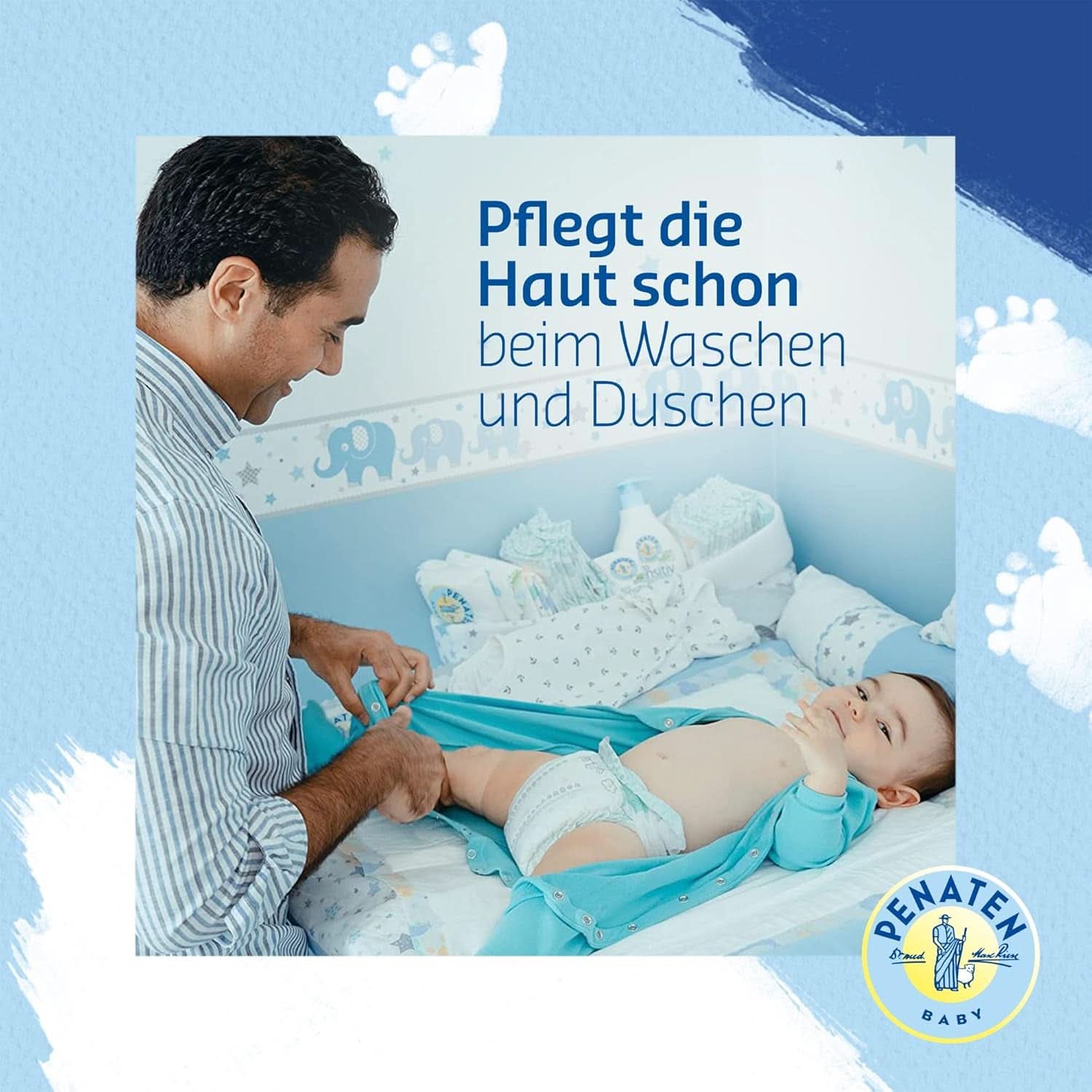 PENATEN Wash & Shower Cream (400 ml), tusfürdő és sampon babáknak, parabének és színezékek nélkül készült Mother and Child Naty Shop