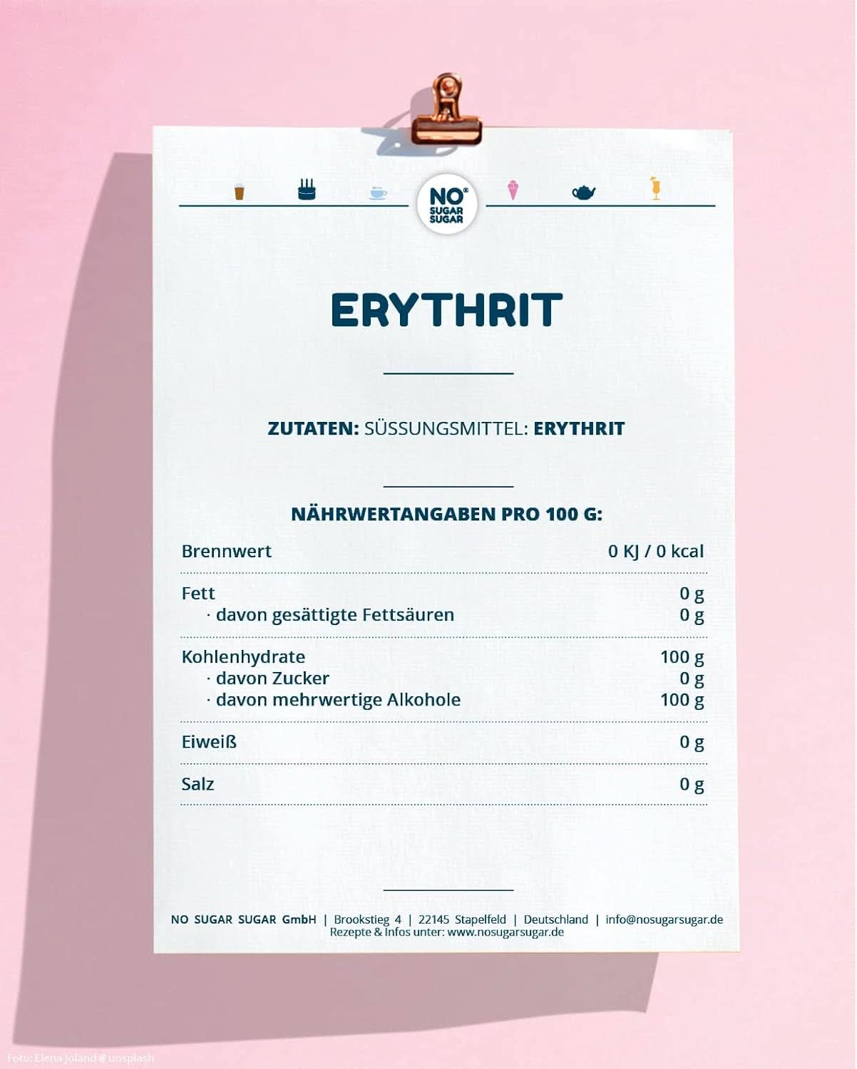 Cukormentes, természetes eritrit kalória nélkül, cukorhelyettesítőként használható, 4,5 kg édesítőszer Naty Shop