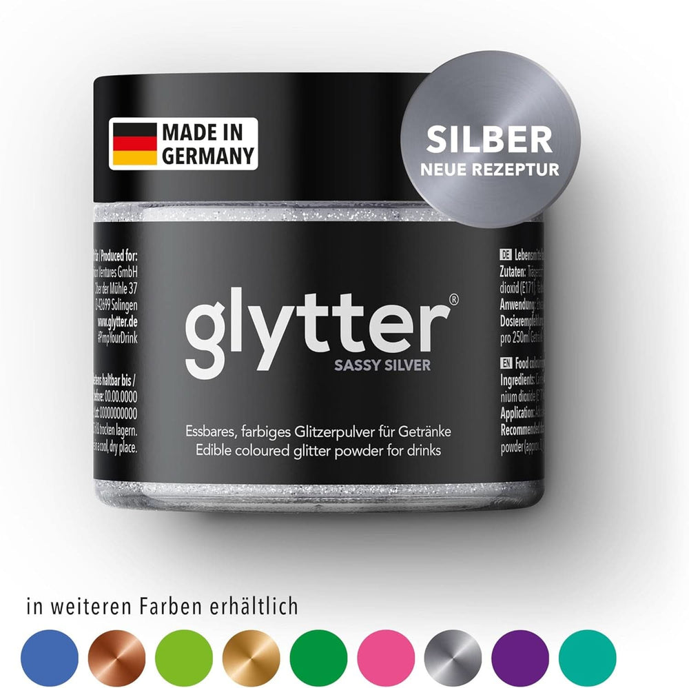 Glytter Glitter Powder For Drinks (Silver) - Glitter comestibil pentru băuturi, 10 grame Glitter Naty Shop