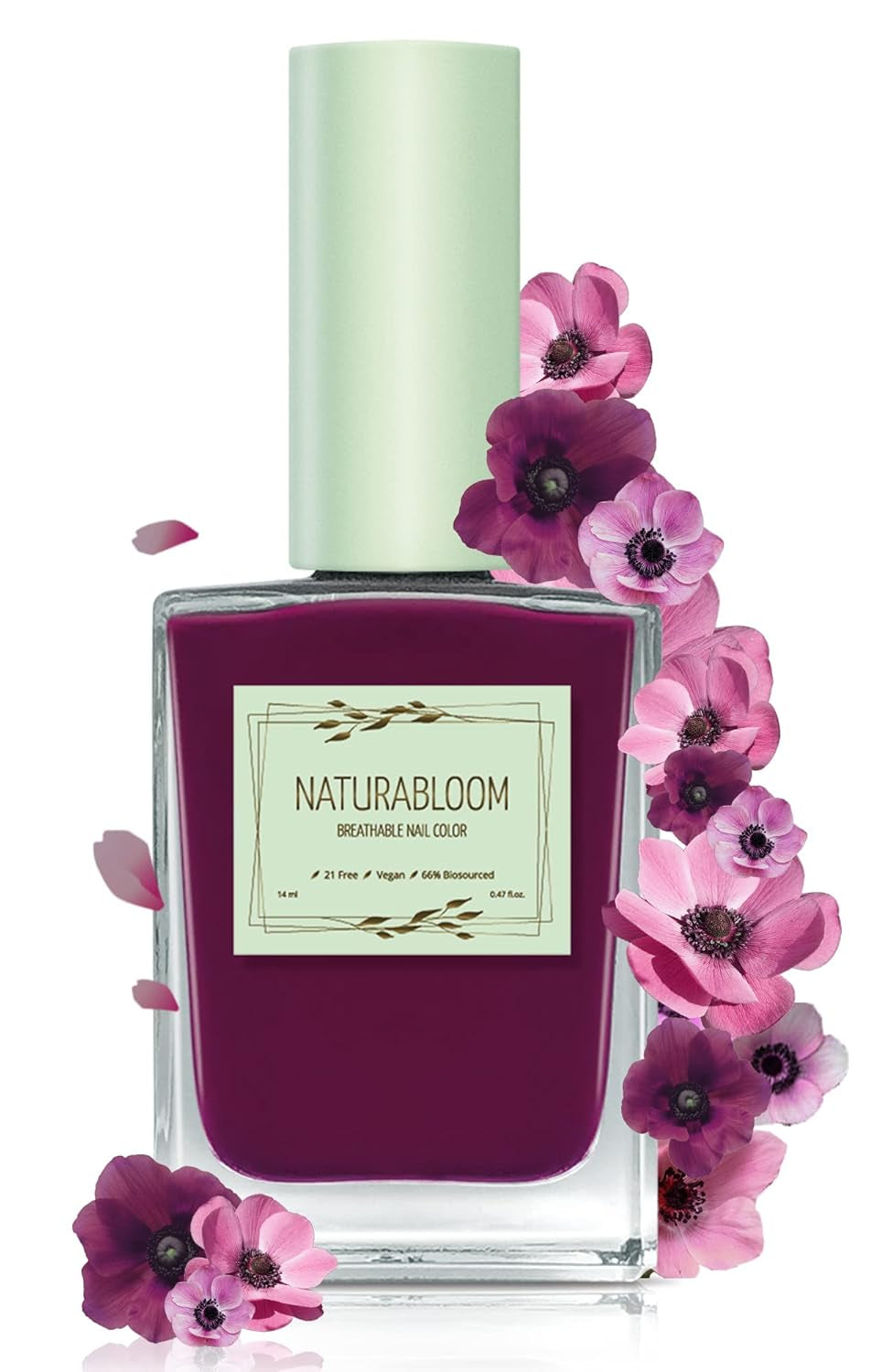 Gyorsan száradó bézs körömlakk (Moon Dust) - természetes körömlakk vegán formulával - légáteresztő, fenntartható és hosszan tartó, 14 ml