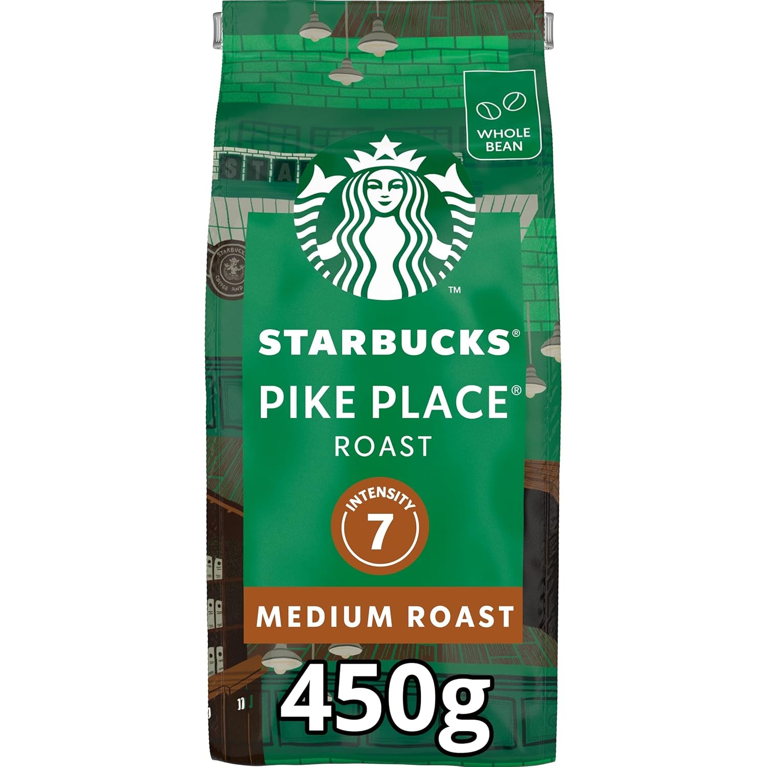 STARBUCKS Pike Place Roast, Mittlere Röstung, Ganze Kaffeebohnen 450g (4er Pack)