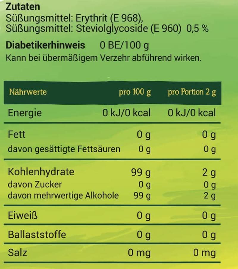 Steviola | Stevia édesítőszer | Kalóriamentes édesítőszer, 300 gramm Sweeteners Naty Shop