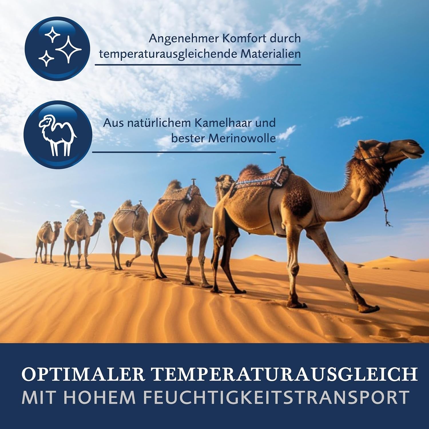 Billerbeck E48 Kairo paplan - Nyári paplan - 135 X 200 Cm - Hűsítő paplan - 60% teveszőrből 40% szűz gyapjú Paplanok és paplanok Naty Shop